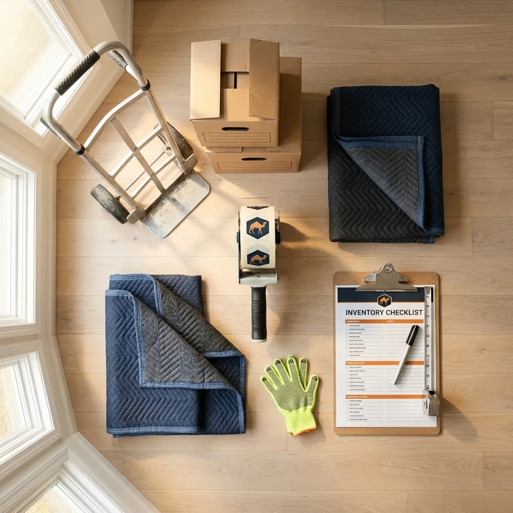 Professional moving supplies and packing materials layout for Balsam Lake residential relocations
