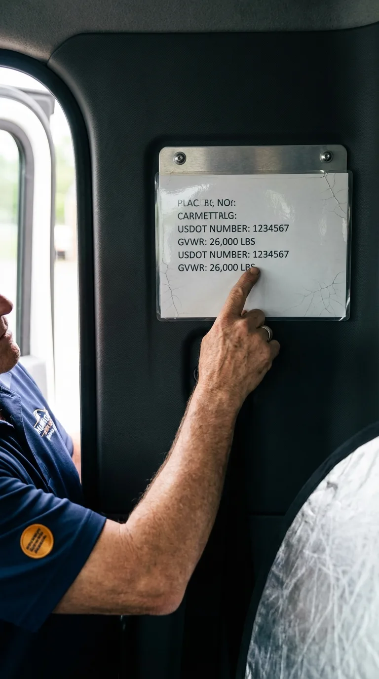USDOT licensing placard verification in Balsam Lake